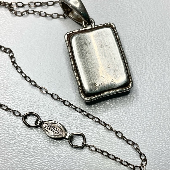 Antique Deco Sterling Butterfly Wing Cameo Necklace England - Picture 5 of 10